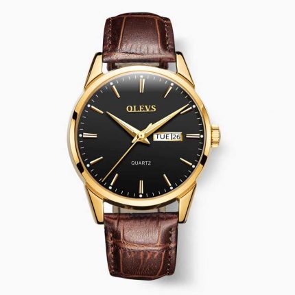 OLEVS 6897 Leather Men's Watch