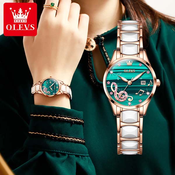 Olevs 3605 Fashion Diamond Ceramic Watch 3