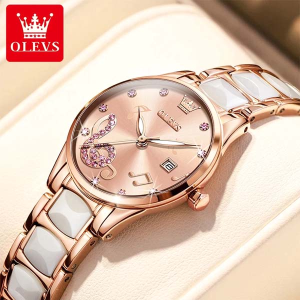 Olevs 3605 Fashion Diamond Ceramic Watch 4