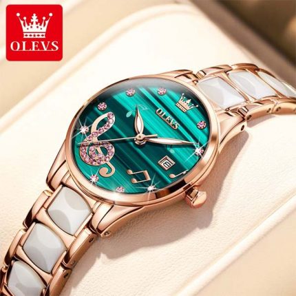 Olevs 3605 Fashion Diamond Ceramic Watch